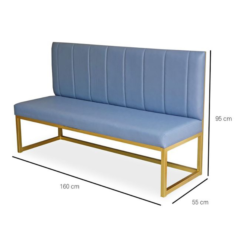 Ghế sofa băng bọc nệm simili khung chân sắt dài 1m6 GV566