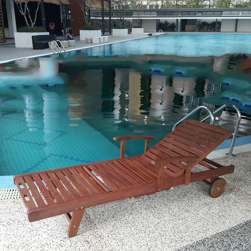 Giường nằm bể bơi RELAX gỗ có bánh xe cao cấp GT087