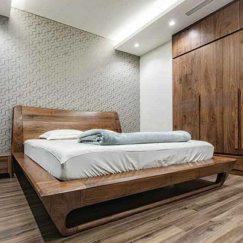 Giường ngủ gỗ óc chó thiết kế hiện đại GN999