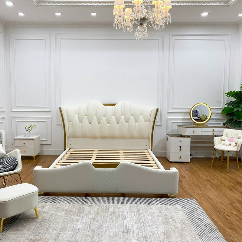 Giường ngủ khung gỗ bọc da PU cao cấp GN324