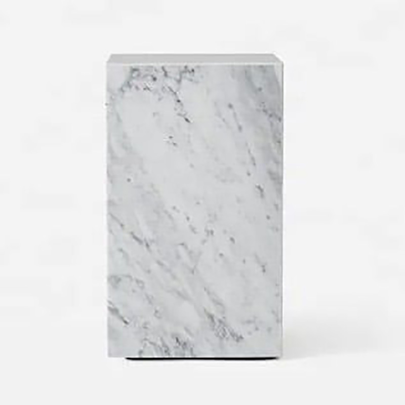 Kệ đá trang trí đá trắng vân mây trưng bày đồ decor, tượng, bình hoa TR295