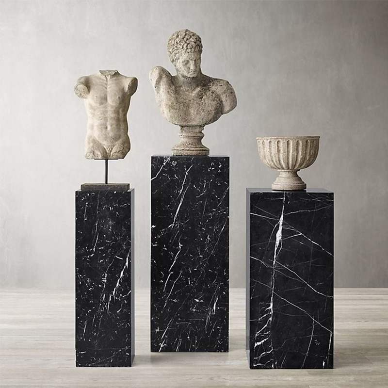 Kệ trang trí đá cẩm thạch đen vân trắng tự nhiên TR293