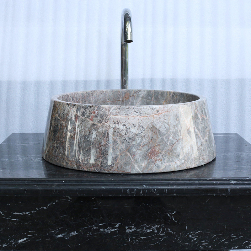 Chậu rửa mặt Lavabo đá cẩm thạch màu ghi LA005