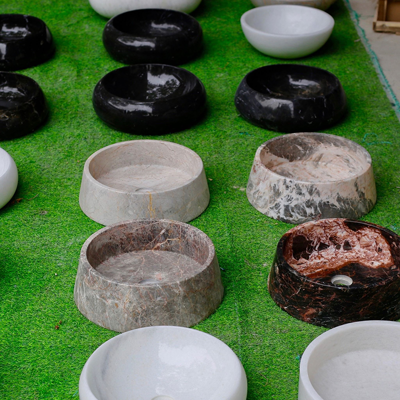 Chậu rửa mặt Lavabo đá cẩm thạch màu ghi LA005