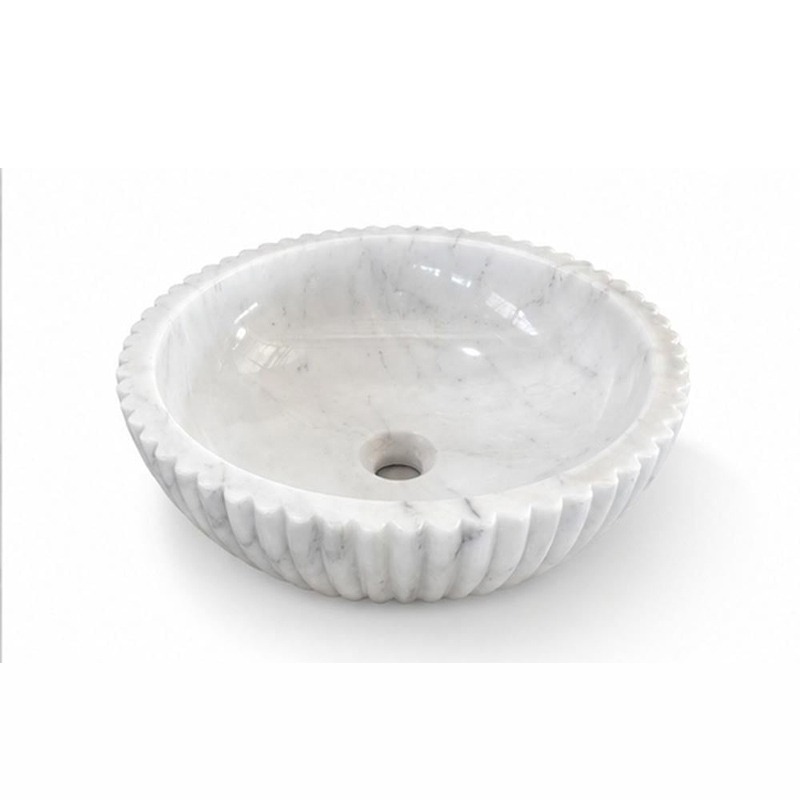  Chậu rửa mặt Lavabo đá cẩm thạch trắng Volakas tự nhiên cao cấp LA576