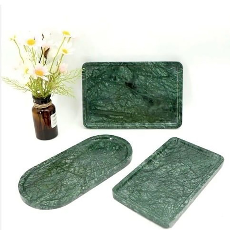 Khay đá marble hình ovan trang trí phòng tắm đá xanh Ấn Độ PT010