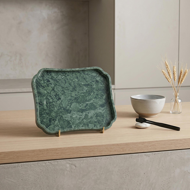 Khay trang điểm, Khay quầy phòng tắm, Khay trang sức thiết kế đá Xanh Ấn Độ PT518