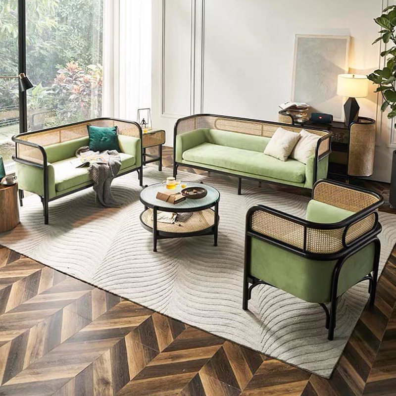 Bộ sofa Targa chất liệu gỗ kết hợp bọc nệm ngồi phong cách Bắc Âu SF860