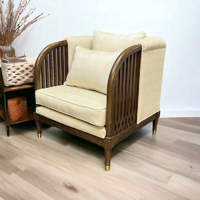 Ghế sofa đơn khung gỗ sồi phong cách INDOCHINE SF904