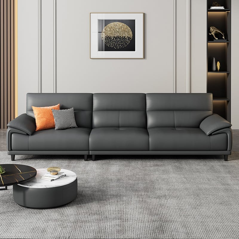 Sofa da phòng khách đẹp, hiện đại cho nhà phố, căn hộ chung cư SF665