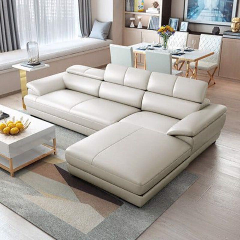 Sofa góc L da cao cấp, đệm mút siêu êm SF669