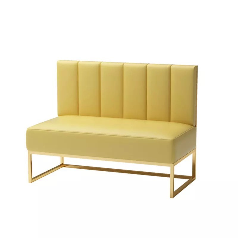 Ghế sofa băng 1m2 khung sắt mạ vàng bọc nệm da SF620