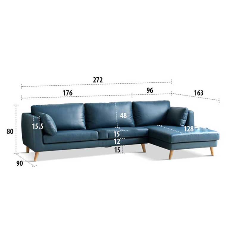 Sofa góc chữ L khung gỗ bọc da sang trọng SF666