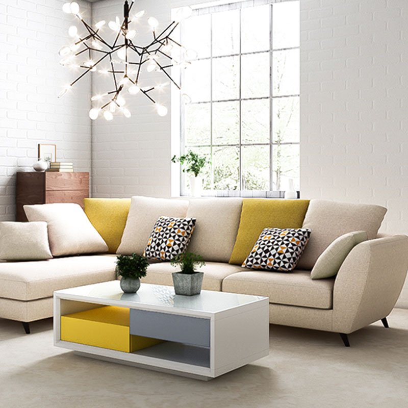 Sofa góc vải bố phong cách hiện đại SF693
