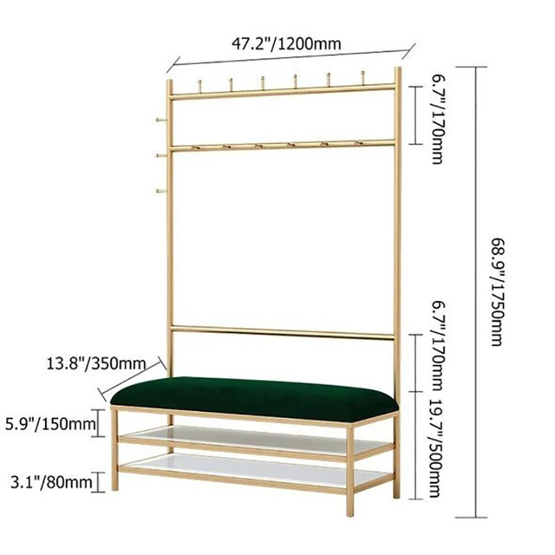 Ghế ngồi kệ để giày thiết kế có giá treo đồ tiện lợi TG030