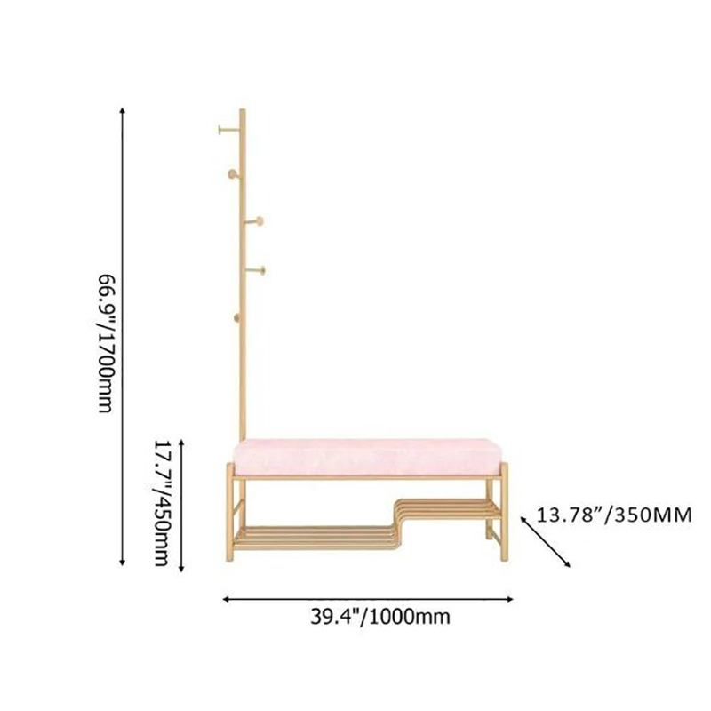 Ghế ngồi thay giày nệm êm có cây treo đồ TG029