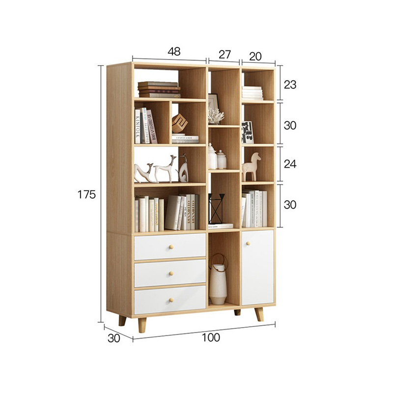 Tủ để sách gỗ thiết kế nhiều ngăn tiện dụng TS094
