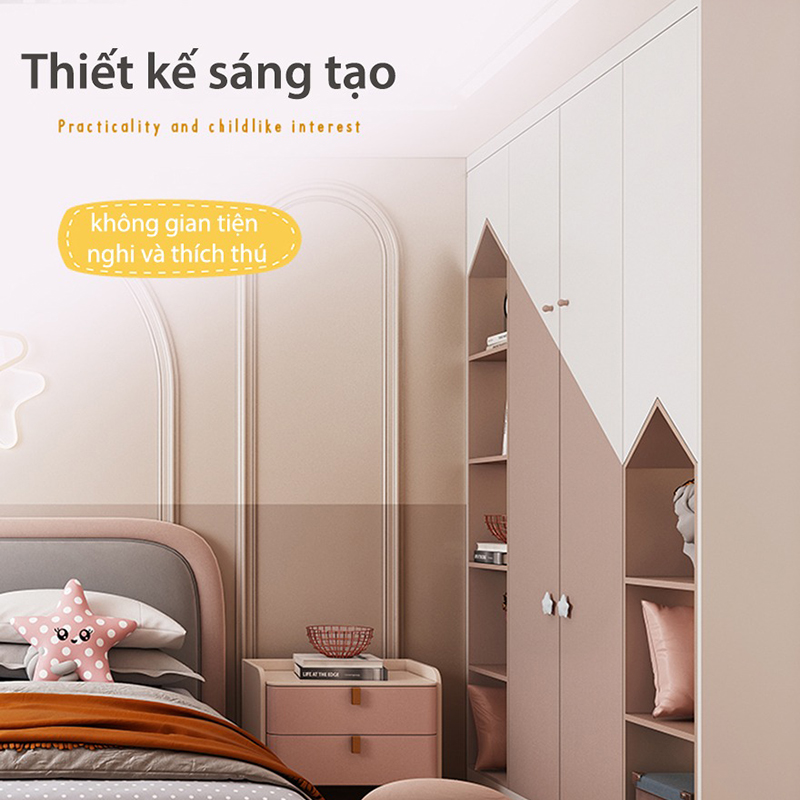 Tủ quần áo phòng ngủ cho bé phong cách Hàn Quốc TQ451