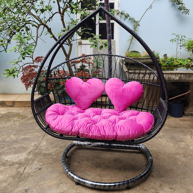 Xích đu đôi hình giọt nước mây nhựa cao cấp XD570