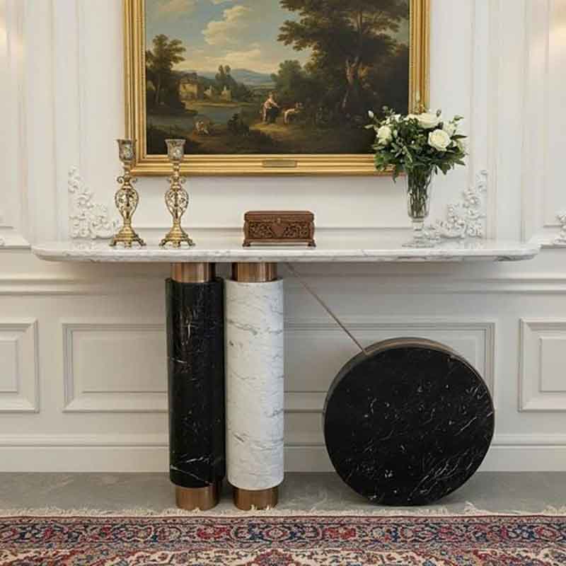 Bàn console chân đá nguyên khối có thiết kế độc đáo và sang trọng CT122