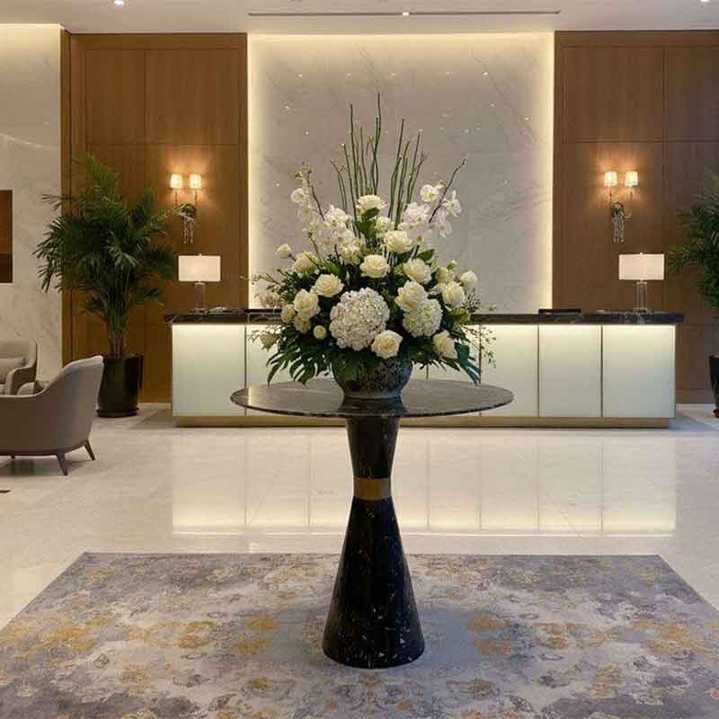 Bàn sảnh (Lobby) đá tự nhiên Đẹp cho không Gian sảnh căn hộ chung cư, khách sạn CT085