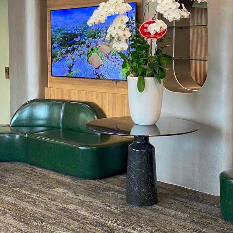 Bàn trang trí khu vực sảnh phụ, lối vào khu VIP, showroom đá Cẩm Thạch CT083
