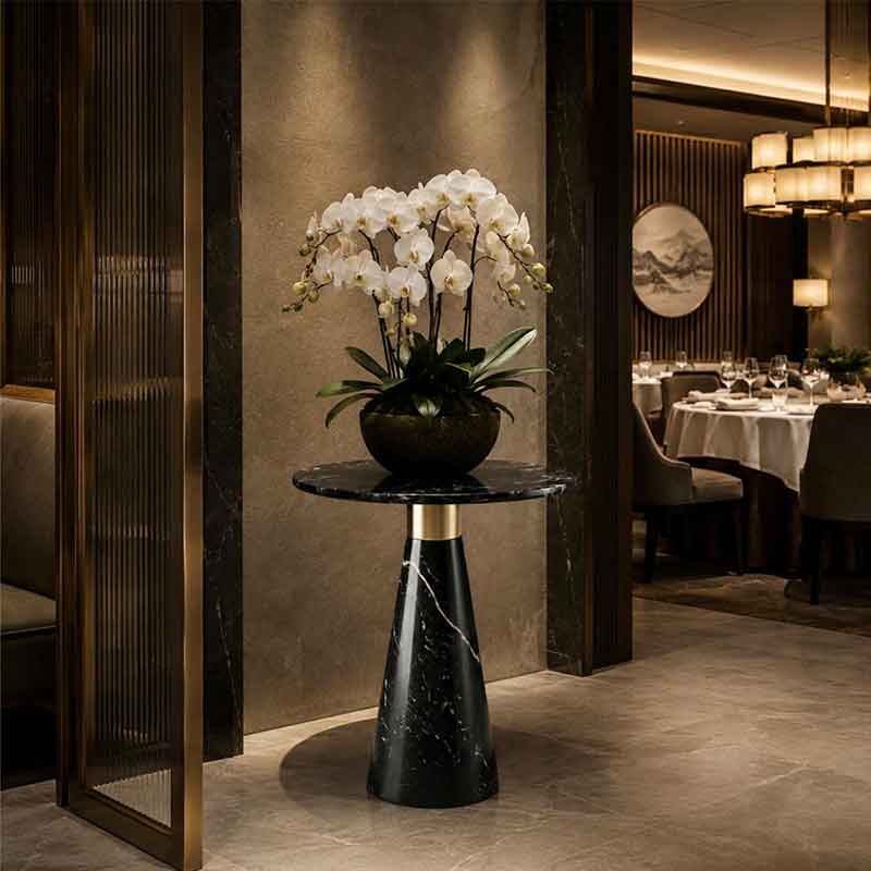 Bàn trang trí sảnh (Lobby) đá tự nhiên nguyên khối cho căn hộ chung cư, nhà hàng, khách sạn CT200