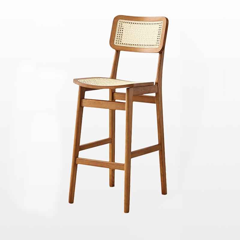 Ghế bàn bar khung gỗ đan mây thủ công độc đáo GB673