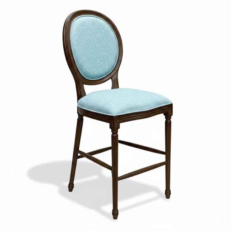 Ghế bar Louis khung gỗ tự nhiên tựa và mặt ngồi bọc nệm GB811