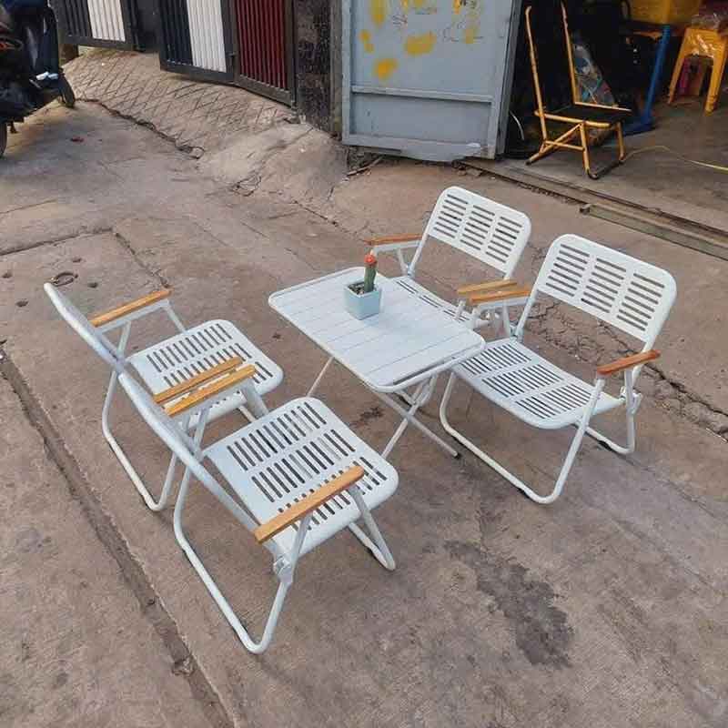 Bàn ghế xếp cafe nan sắt sơn tĩnh điện GC574