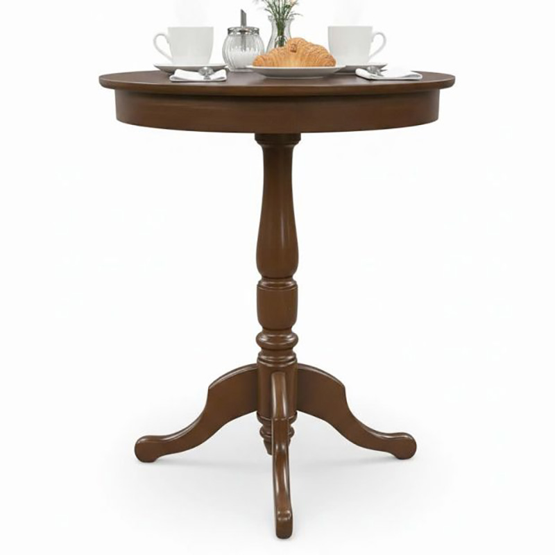 Bàn cafe tròn chân Rustic màu nâu Walnut GC897