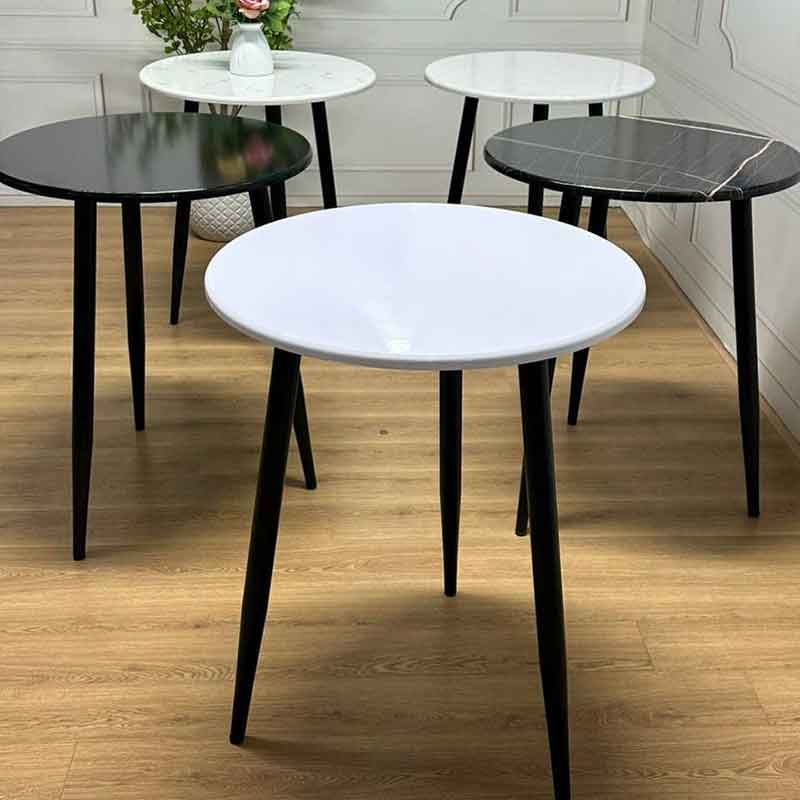 Bàn cafe tròn mặt gỗ HDF cao cấp phủ PVC chân sắt GC964