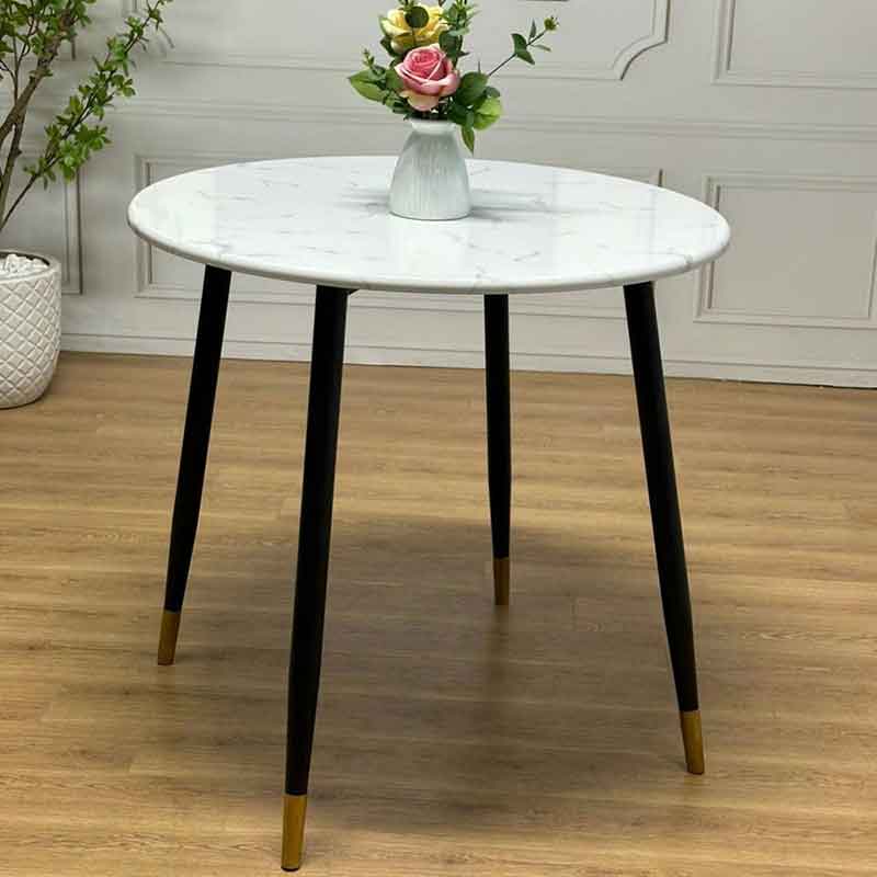 Bàn cafe tròn mặt gỗ HDF giả đá chân sắt GC965