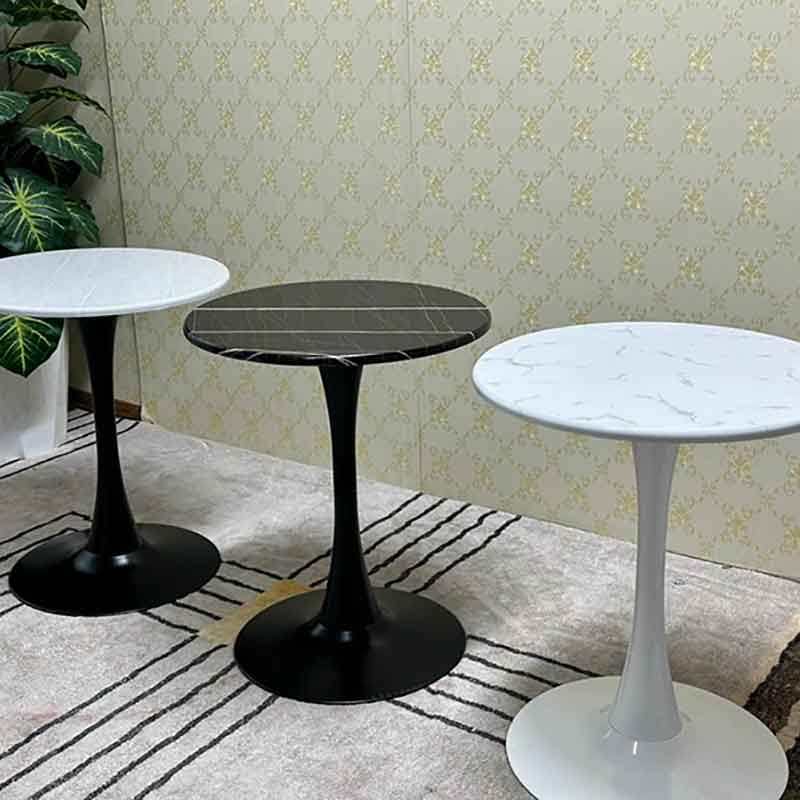 Bàn cafe tròn TULIP mặt gỗ HDF phủ PVC giả đá GC966