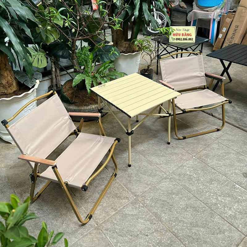 Bộ bàn ghế camping dùng quán cafe cắm trại khu nghỉ dưỡng sang trọng tiện nghi gấp gọn GC971