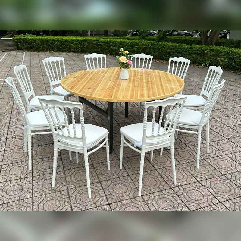 Bộ bàn tròn 10 người nhà hàng tiệc cưới ghế NAPOLEON GC827