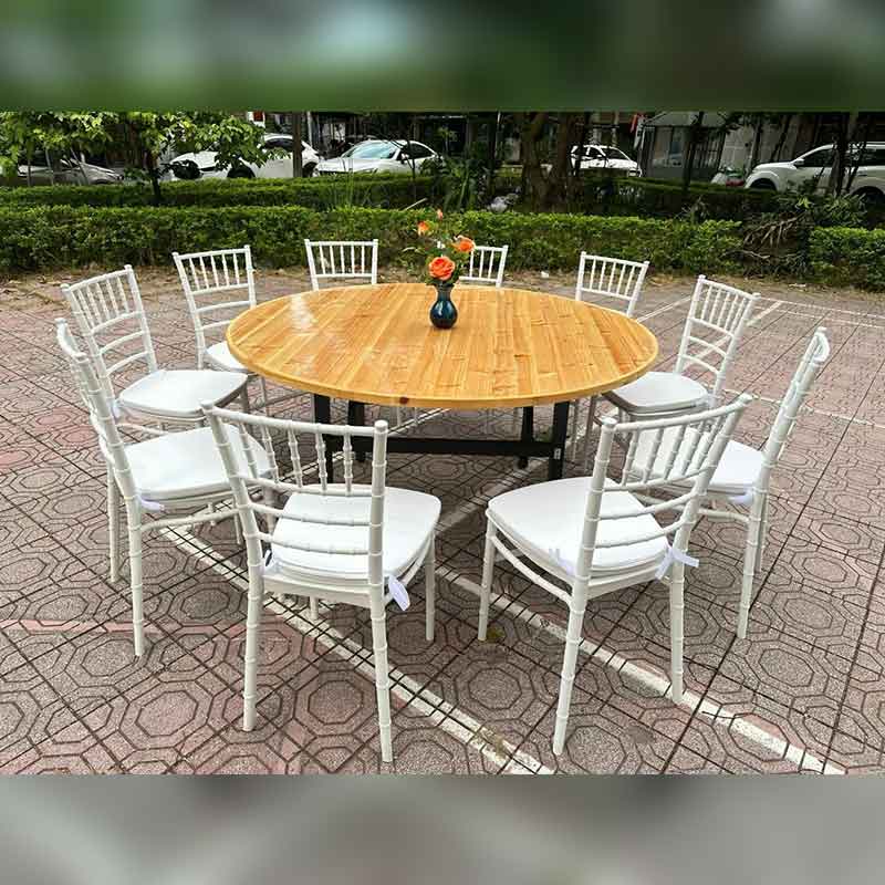 Bộ bàn tròn 10 người sự kiện tiệc cưới chất liệu bền đẹp GC825
