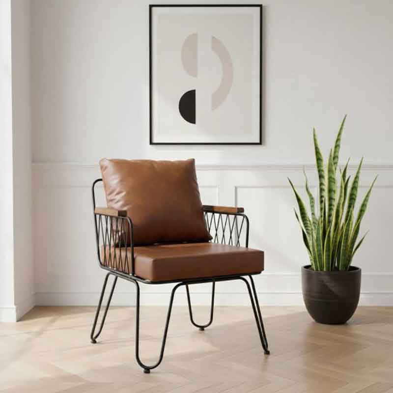 Ghế sofa đơn cafe nhà hàng khách sạn khung sắt nệm Simili GC090