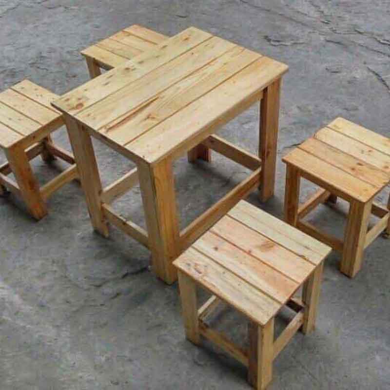 Bộ bàn ghế cafe gỗ cao su giá rẻ GC581