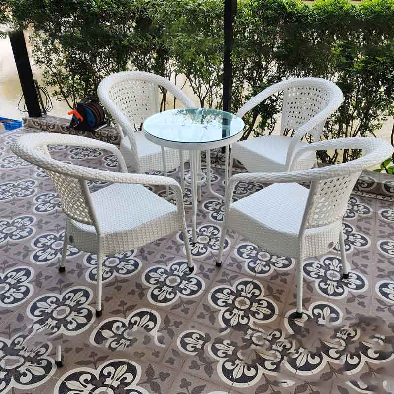 Bàn ghế mây nhựa để sân vườn cafe ban công BM532