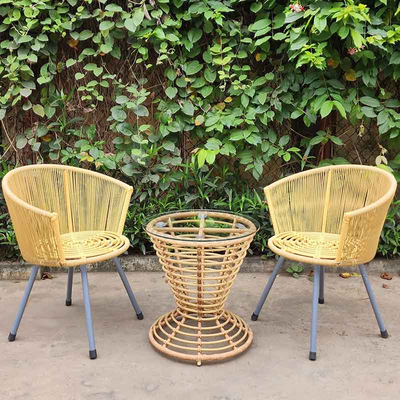 Bộ bàn ghế giả mây trang trí ban công sân vườn quán cafe phòng khách BM526