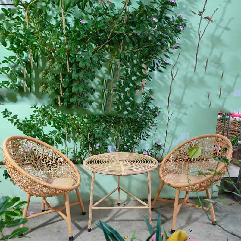 Bộ bàn ghế nhựa giả mây độ bền cao, Giá thành hợp lý BM545