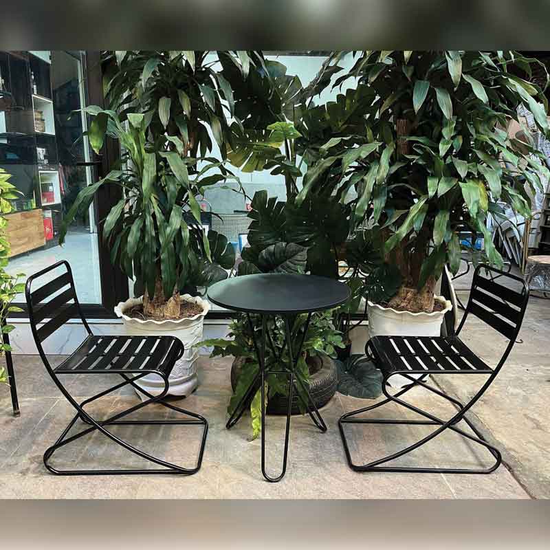 Bộ bàn ghế sắt cafe ngoài trời chịu lực tốt, độ bền cao BS307