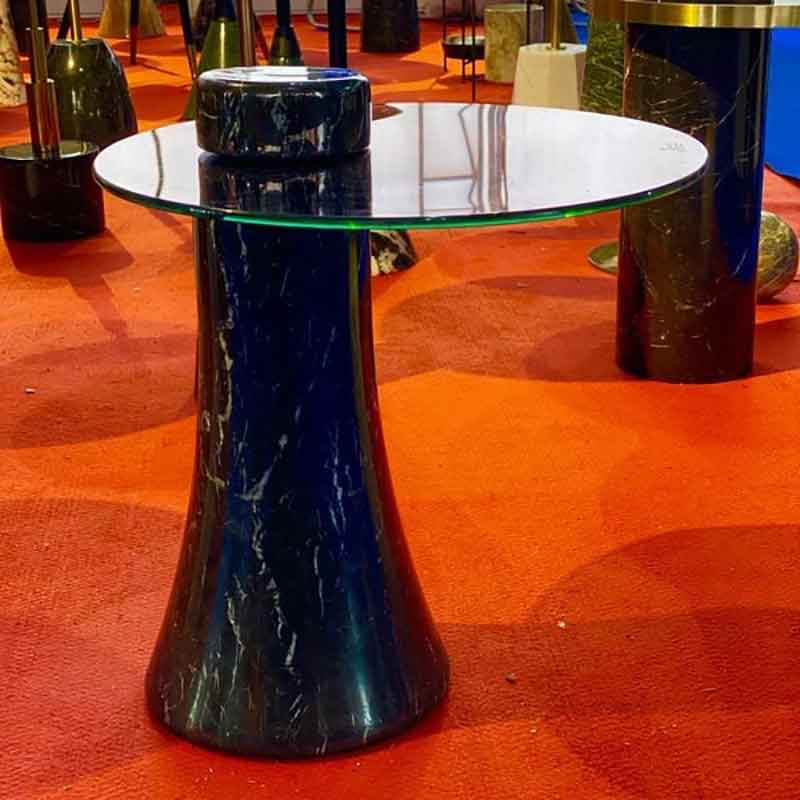 Bàn tab đá đen vân trắng nguyên khối kết hợp kính cường lực BC205