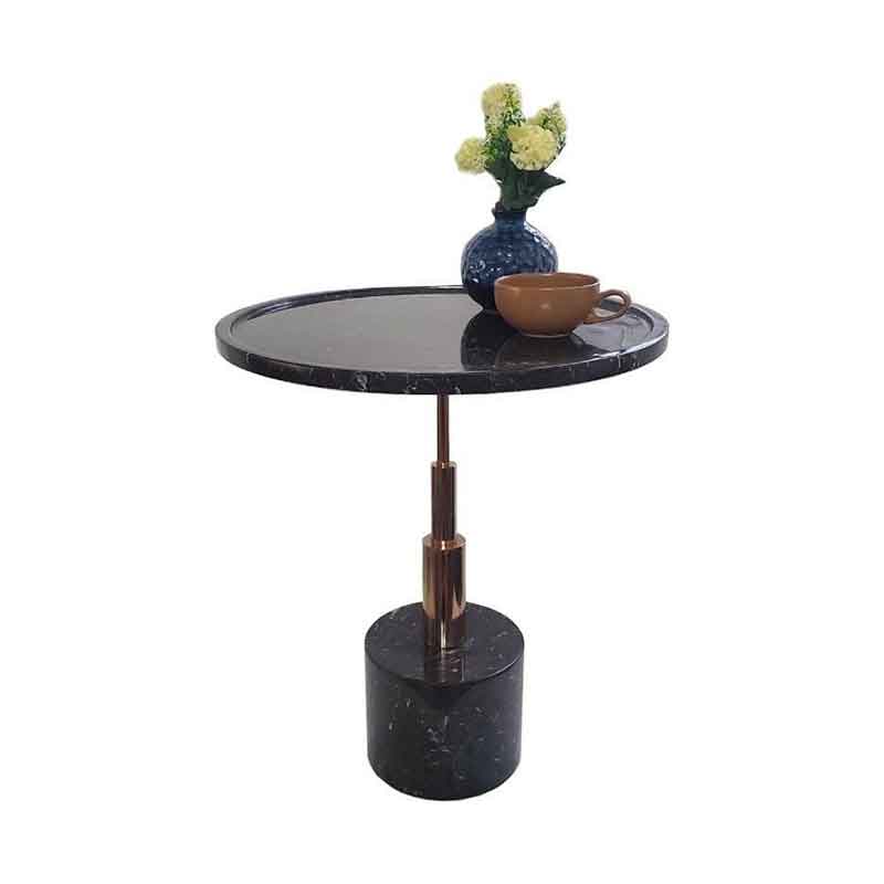 Bàn tab đá trang trí (side table) đế đá nguyên khối hình trụ BC211