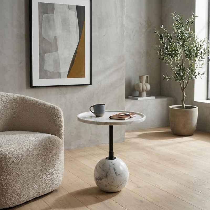 Bàn tab sofa đá Cẩm Thạch tự nhiên thiết kế độc đáo BC618