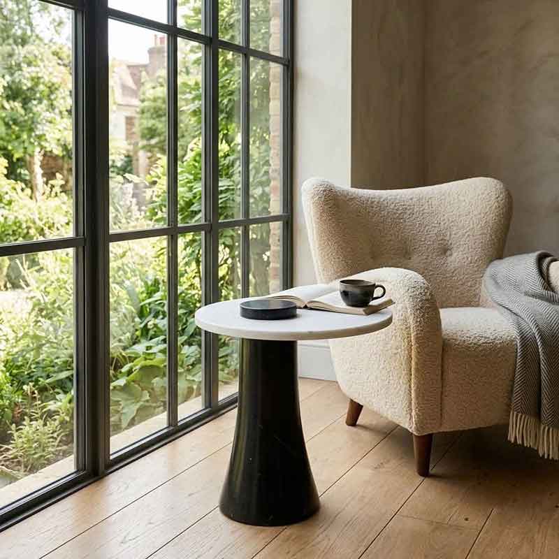 Bàn Tab Sofa đá tự nhiên đặt cạnh sofa, ghế lounge, phòng ngủ BC167