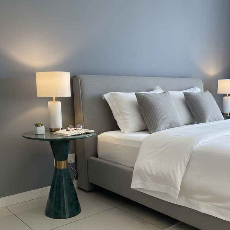 Bàn tab trang trí đá Cẩm Thạch tự nhiên & inox 304 mạ vàng BC239