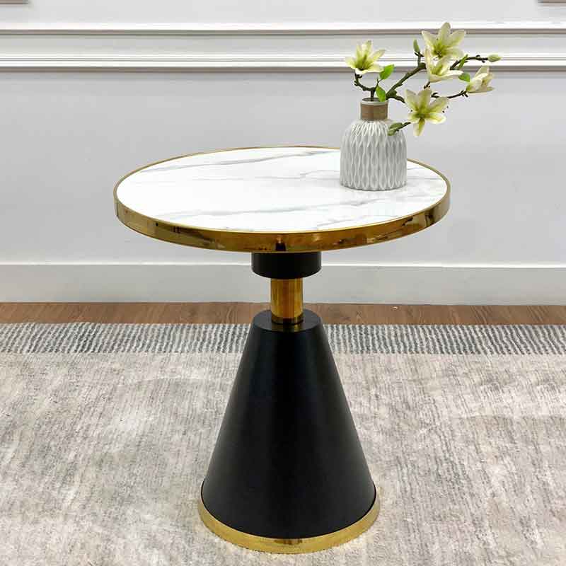 Bàn trà side table, bàn nhỏ góc phòng đá phối kim loại BC662