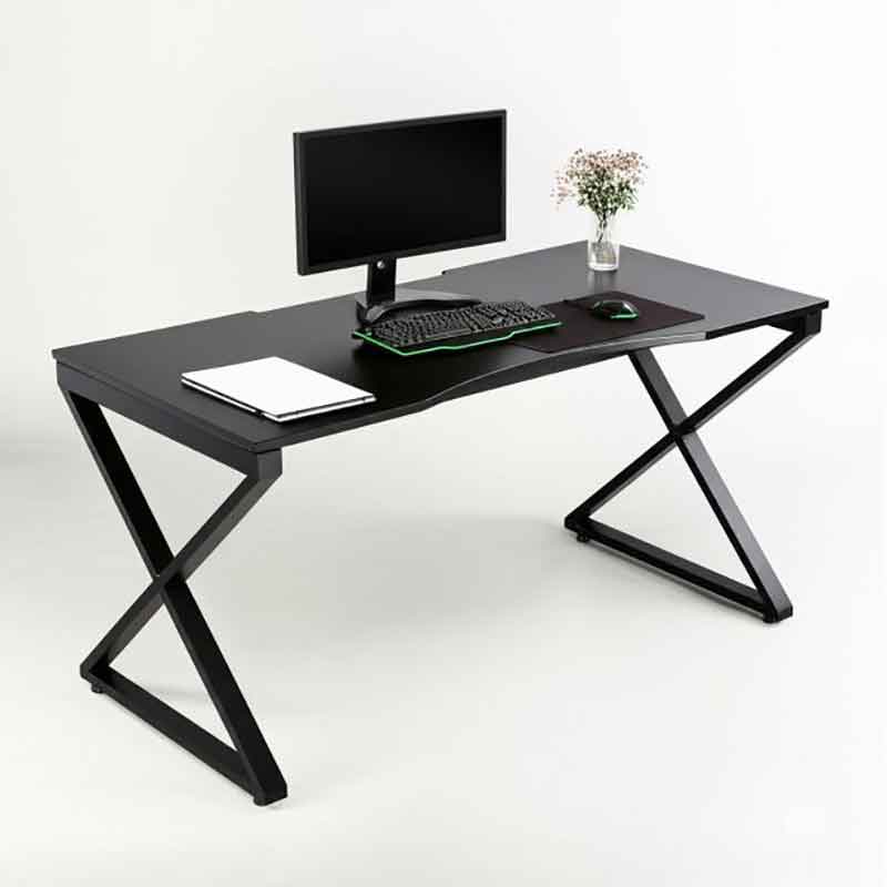 Bàn Gaming, bàn làm việc chân sắt chữ X mặt bàn gỗ cao su BV710